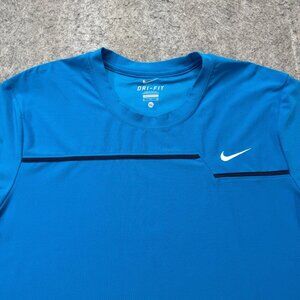 Nike Court Dry Tennis Top Men XL Blue Crew Neck Performance 425445 Shirt